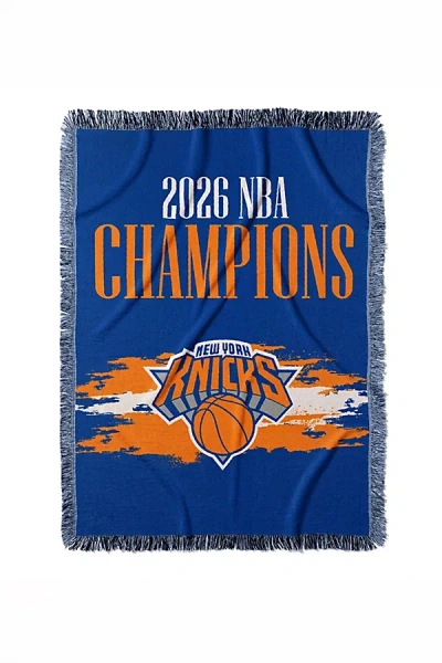 Urban Outfitters Nba New York Knicks 2026 Champions Tapestry Throw Blanket In Blue At