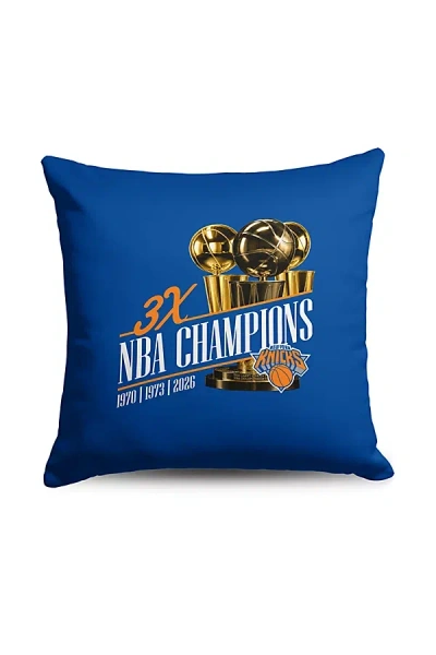 Urban Outfitters Nba New York Knicks Multi-champs Legacy Throw Pillow In Blue At