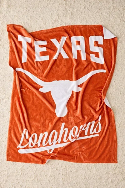 Urban Outfitters Ncaa Alumni Silk-touch Fleece Throw Blanket In Texas At  In Red