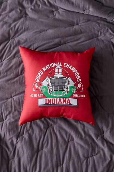 Urban Outfitters Ncaa Indiana University 2025 Fbc Champions Printed Throw Pillow In Indiana At  In Red