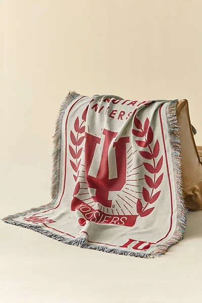 Urban Outfitters Ncaa Lavish Collegiate Tapestry Throw Blanket In Indiana At  In Neutral