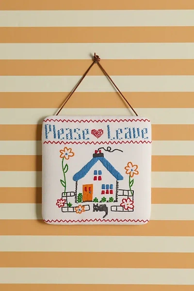 Urban Outfitters Needlepoint Embroidered Wall Hanging In White At  In Multi