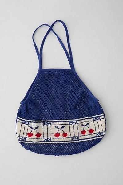 Urban Outfitters Needlepoint Icon Market Bag In Cherry At  In Blue