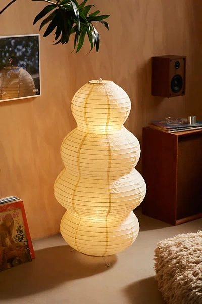 Urban Outfitters Neiko Paper Lantern Floor Lamp In White At  In Neutral