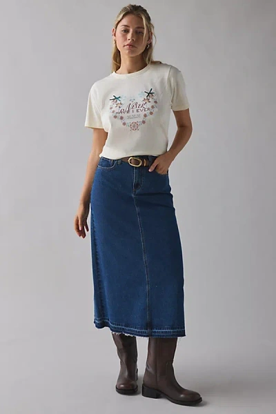 Urban Outfitters Never Have I Ever Bow Applique Graphic Tee In White, Women's At