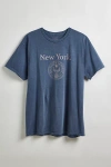 URBAN OUTFITTERS NEW YORK CREST TEE IN NAVY, MEN'S AT URBAN OUTFITTERS