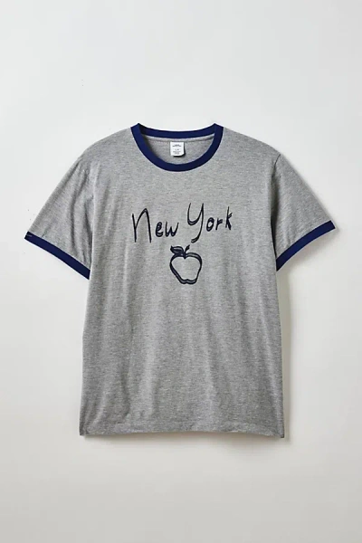 Urban Outfitters New York Graphic Ringer Tee In Grey, Men's At