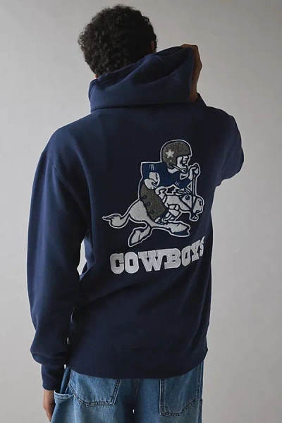 Urban Outfitters Nfl Dallas Cowboys Uo Exclusive Chenille Patch Hoodie Sweatshirt In Navy, Men's At  In Blue