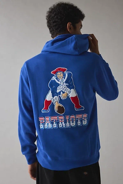 Urban Outfitters Nfl New England Patriots Uo Exclusive Chenille Patch Hoodie Sweatshirt In Blue, Men's At Urban Outfi