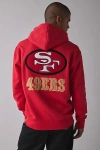 Urban Outfitters Nfl San Francisco 49ers Uo Exclusive Chenille Patch Hoodie Sweatshirt In Red, Men's At Urban Outfitt In Red
