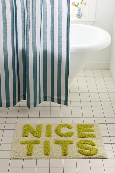 Urban Outfitters Nice Tits Plush Tufted Bath Mat In Green Oasis At