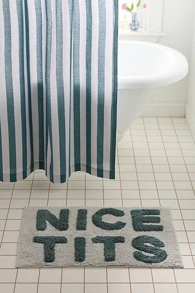 Urban Outfitters Nice Tits Plush Tufted Bath Mat In Sky Writing At