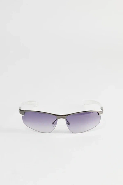 Urban Outfitters Nikko Metal Shield Sunglasses In Black, Men's At  In Purple