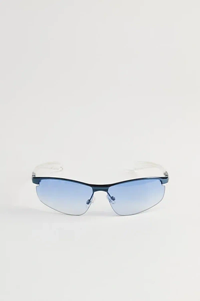 Urban Outfitters Nikko Metal Shield Sunglasses In Blue, Men's At