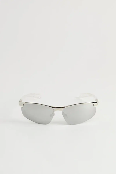 Urban Outfitters Nikko Metal Shield Sunglasses In Silver, Men's At  In Gray