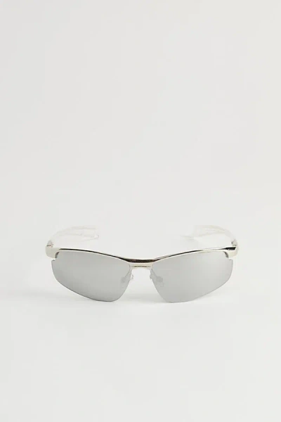 Urban Outfitters Nikko Metal Shield Sunglasses In Silver, Men's At