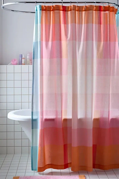 Urban Outfitters Niko Shower Curtain In Red At  In Gold