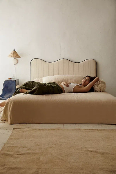 Urban Outfitters Noah Squiggle Upholstered Headboard In Ivory At