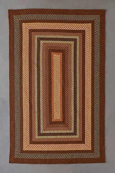 Urban Outfitters Nolan Geometric Braided Indoor/outdoor Washable Rug In Brown At