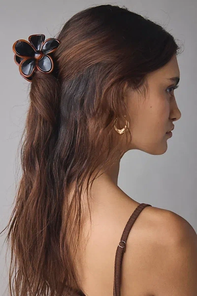Urban Outfitters Nora Flower Claw Clip In Black, Women's At