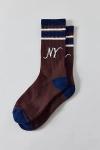 Urban Outfitters Ny Athletic Stripe Crew Sock In Brown, Men's At  In Brown