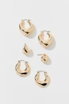 Urban Outfitters Oblong Chubby Hoop Earring Set In Gold, Women's At