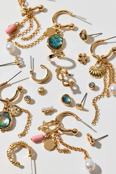 Urban Outfitters Ocean Dives Multi Earrings Set In Gold, Women's At