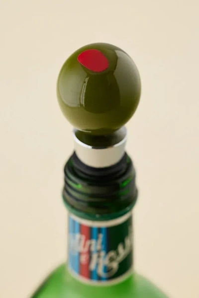 Urban Outfitters Olive Icon Wine Stopper In Dark Green At