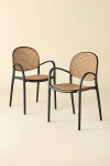 Urban Outfitters Olivia Woven Plastic Cane Outdoor Dining Chair - Set Of 2 In Black At