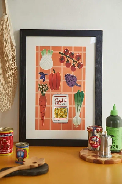 Urban Outfitters Olla Meyzinger Food Art Print In Black Wood Frame At  In Multi