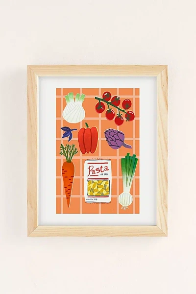 Urban Outfitters Olla Meyzinger Food Art Print In Natural Wood Frame At  In Multi