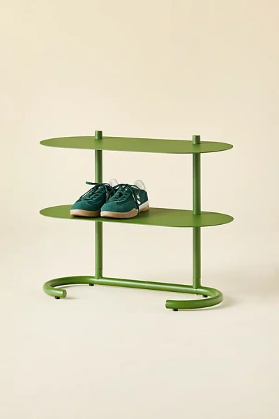 Urban Outfitters Ollie 2-tier Iron Oval Shoe Rack In Green At