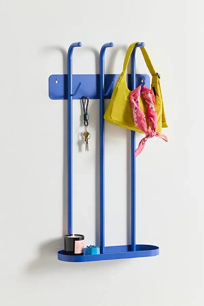 Urban Outfitters Ollie Metal Wall Storage Rack In Dark Blue At
