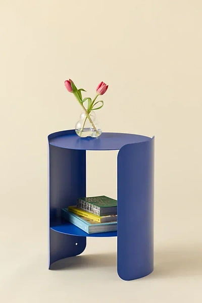Urban Outfitters Ollie Round Storage Side Table In Dark Blue At