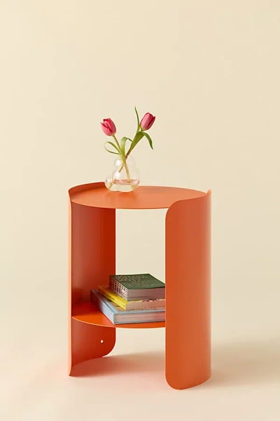 Urban Outfitters Ollie Round Storage Side Table In Orange At