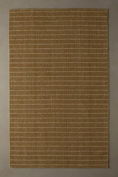 Urban Outfitters Ollie Top Stitch Woven Rug In Dark Green At  In Brown