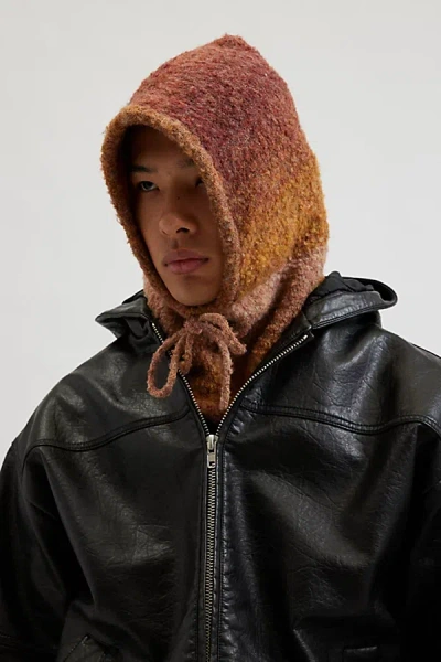 Urban Outfitters Ombre Knit Adjustable Balaclava Hood In Orange, Men's At  In Orange