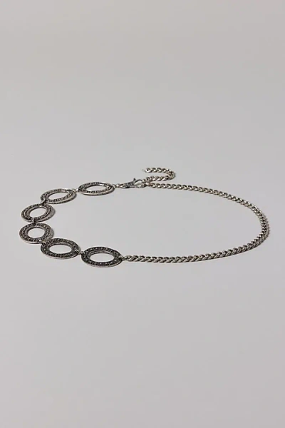 Urban Outfitters Open Circles Chunky Metal Chain Belt In Silver, Women's At
