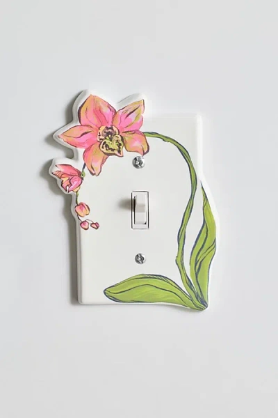 Urban Outfitters Orchid Flower Resin Switch Plate In Pink Combo At