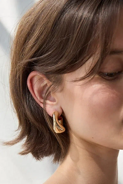 Urban Outfitters Organic Shapes Chunky Hoop Earring In Gold, Women's At