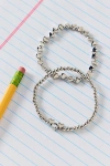 Urban Outfitters Orion Metal Heart Stretch Bracelet Set In Silver, Women's At