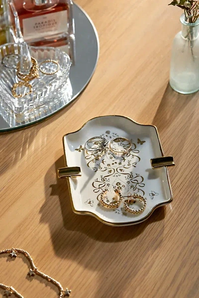 Urban Outfitters Ornate Ashtray Catch-all Dish In Gold Print At
