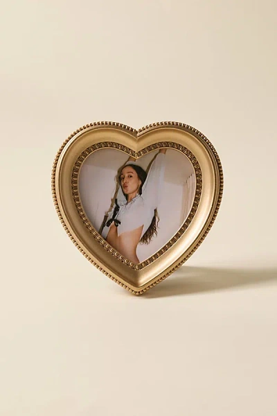 Urban Outfitters Ornate Heart Shaped 4x4 Picture Frame In Gold At