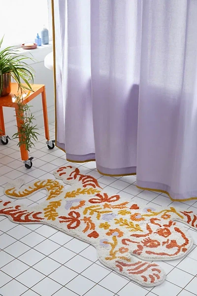 Urban Outfitters Ornate Tiger Bath Mat In Neutral At