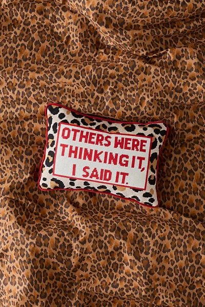 Urban Outfitters Others Were Thinking It Embroidered Needlepoint Throw Pillow In Others Were Thinking It At Urban Out In Animal Print