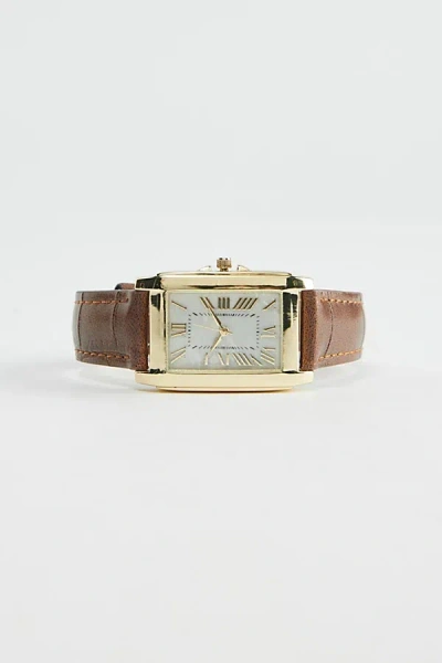 Urban Outfitters Otis Croc Texture Band Watch In Gold, Men's At