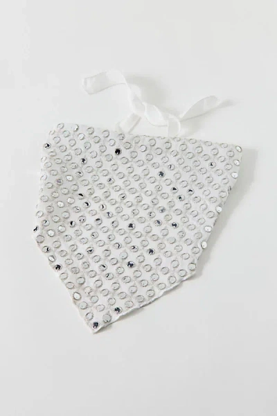 Urban Outfitters Out All Night Mirrored Triangle Headscarf In Ivory, Women's At  In White