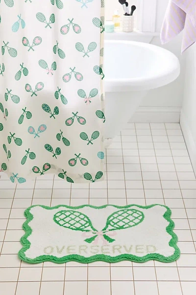 Urban Outfitters Overserved Tennis Scalloped Tufted Bath Mat In White At
