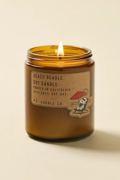 Urban Outfitters P. F. Candle Co. X Peanuts Uo Exclusive 7 oz Scented Candle In Beach Beagle At  In Brown