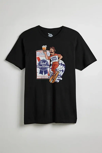 Urban Outfitters Pabst Blue Ribbon Cool Blue Surfer Tee In Black, Men's At